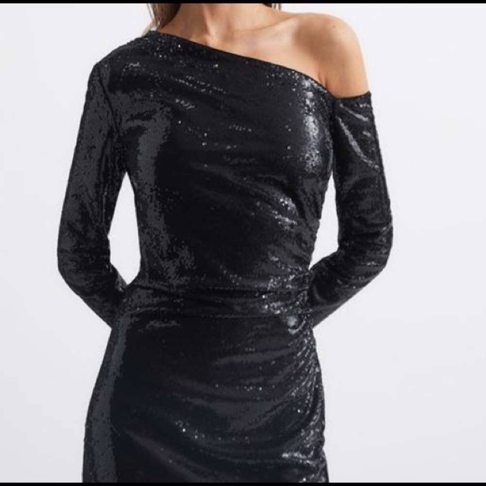 Reiss Jodie black sequin dress